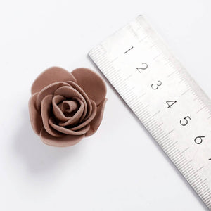 100pcs Artificial Foam Rose Flower Heads - Brown