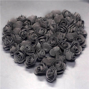 100pcs Artificial Foam Rose Flower Heads - Black