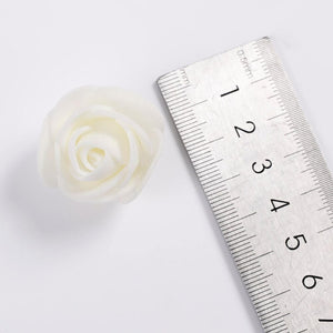 100pcs Artificial Foam Rose Flower Heads - Ivory