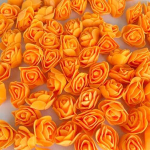 100pcs Artificial Foam Rose Flower Heads - Orange