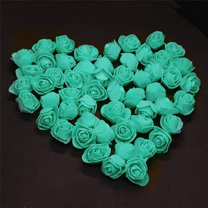 100pcs Artificial Foam Rose Flower Heads - Tiffany