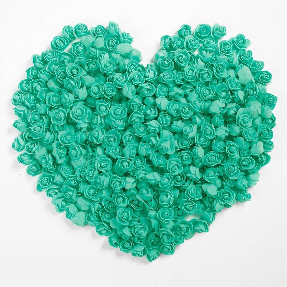 100pcs Artificial Foam Rose Flower Heads - Tiffany