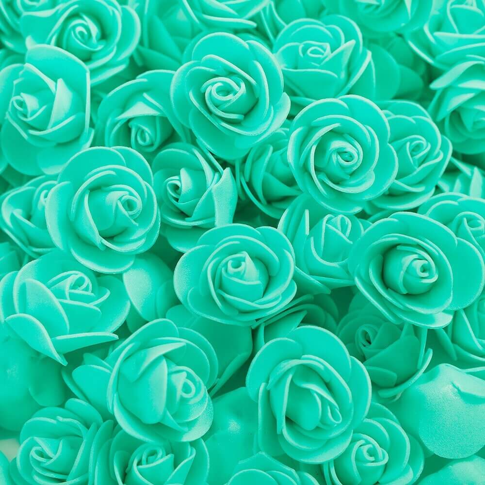 100pcs Artificial Foam Rose Flower Heads - Tiffany