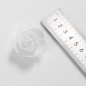 100pcs Artificial Foam Rose Flower Heads - White
