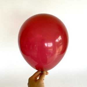 10" Retro Colour Latex Balloon 10 Pack - vintage retro burgundy