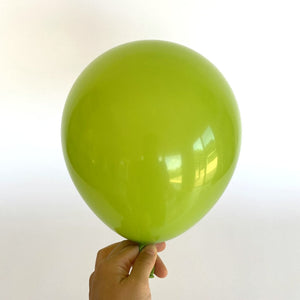 12-inch Retro Colour Latex Balloon 10 Pack - retro olive green
