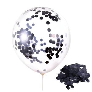12" Online Party Supplies black Foil Confetti Latex Party Balloon Bouquet - 10 Pieces