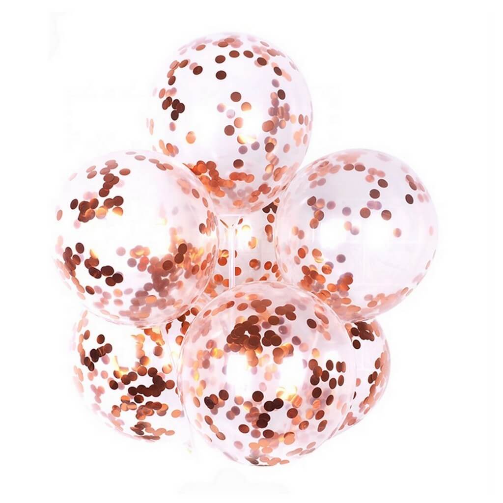 12" Online Party Supplies rainbow Champagne Foil Confetti Latex Party Balloon Bouquet - 10 Pieces