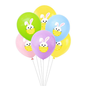 12 Inch Little Easter Bunny Rabbit Mixed Colour Latex Balloon Pack of 10