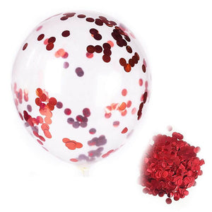 Online Party Supplies Australia 12 inch 3.2g Red Confetti Latex Party Balloon