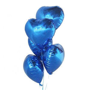 Online Party Supplies 18" Blue Heart Shaped Foil Party Balloon Bouquet (Pack of 10)