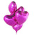 Fuchsia Heart Shaped Foil Balloon Bouquet 10 Pack