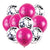 Hot Pink Smiling Penis Latex & Black Confetti Balloon 10 Pack