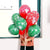 12" Red & Green Santa Claus Printed Latex Balloon Bouquet (10 pieces) - Christmas Party Decorations