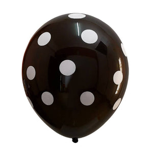 12" Online Party Supplies Red & Black Polka Dot Latex Balloon Bouquet (Pack of 12)