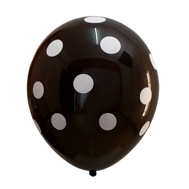 12" Online Party Supplies Black Polka Dot Latex Balloon Bouquet (Pack of 10)
