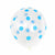 12" Transparent Polka Dot Latex Balloon 10 Pack - Blue Dots