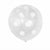 12" Transparent Polka Dot Latex Balloon 10 Pack - White Dots