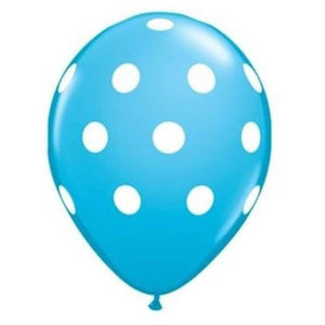 12" Online Party Supplies Sky Blue Polka Dot Latex Balloon Bouquet (Pack of 10)