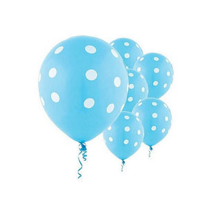 12" Online Party Supplies Sky Blue Polka Dot Latex Balloon Bouquet (Pack of 10)