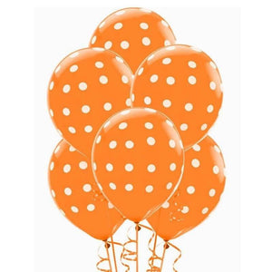 12" Online Party Supplies Orange Polka Dot Latex Balloon Bouquet (Pack of 10)