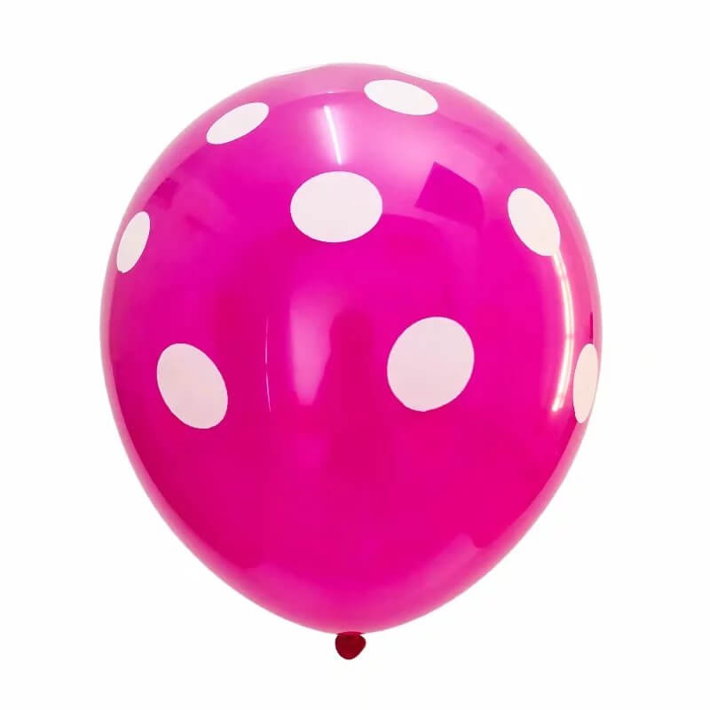 12" Online Party Supplies white & pink Polka Dot Latex Balloon Bouquet (Pack of 20)