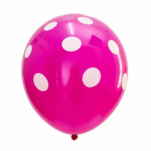 12-inch Pearl Pink & White Polka Dot Latex Balloons 20pk