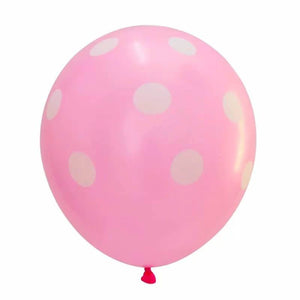 Online Party Supplies Australia 12" Pink Polka Dot Latex Party Balloon