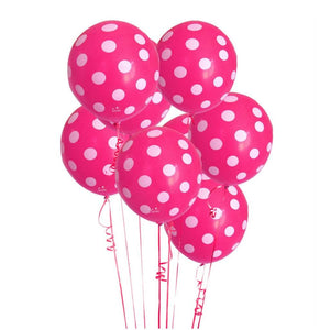 12" Online Party Supplies Wine Red Polka Dot Latex Balloon Bouquet (Pack of 10)
