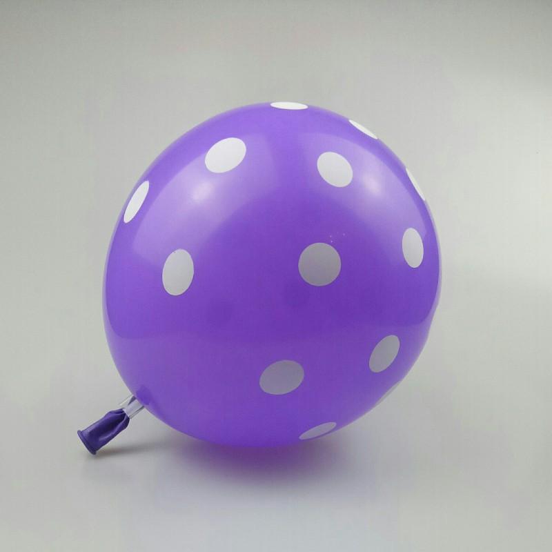 12" Purple Polka Dot Latex Balloon Bouquet (Pack of 10)