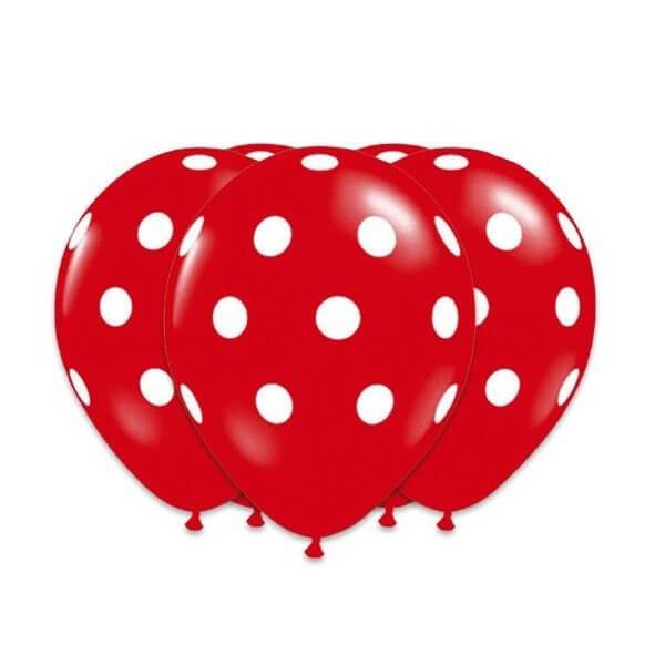 12" Online Party Supplies Red Polka Dot Latex Balloon Bouquet (Pack of 10)