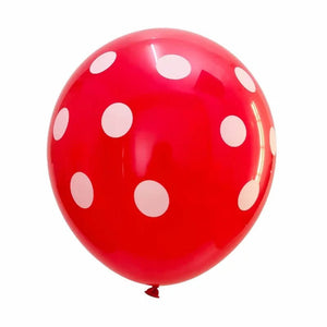 12" Online Party Supplies Red & Black Polka Dot Latex Balloon Bouquet (Pack of 12)
