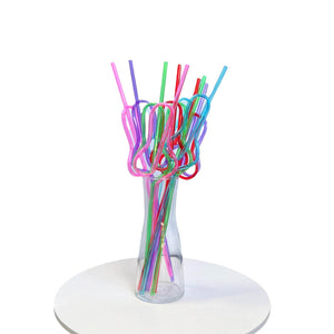 Hen Party Penis Shaped Drinking Straws 10 Pack - Mixed Colours
