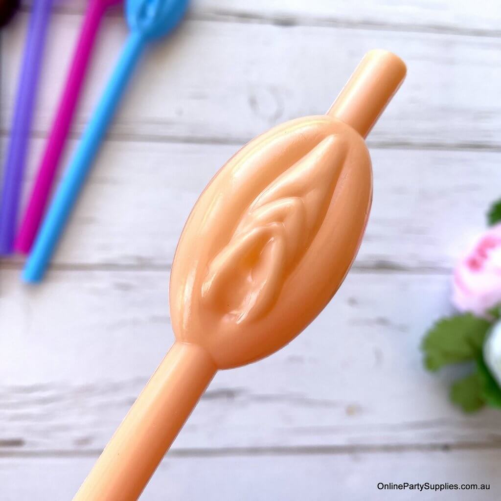 Online Party Supplies Naughty Bachelor Party Pussy Vagina Drinking Straws (pack of 10)