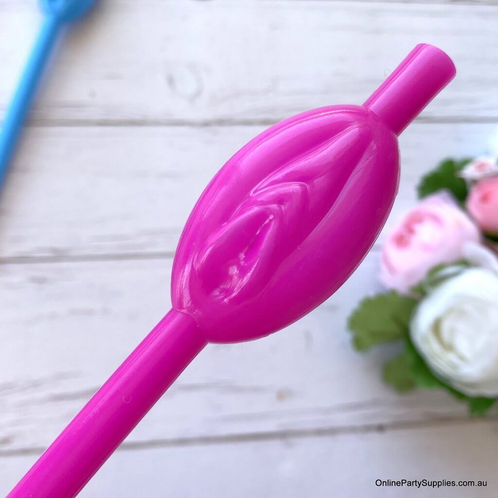 Online Party Supplies Naughty Bachelor Party Pussy Vagina Drinking Straws (pack of 10)