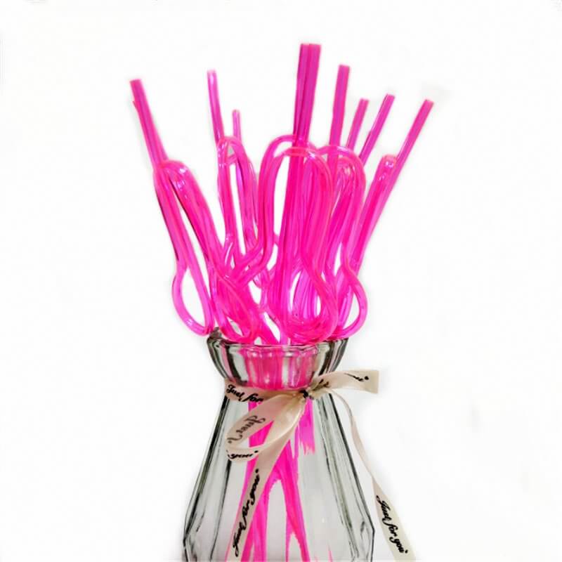 Hot Pink Swirly Penis Straw 6 Pack