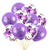 Purple Smiling Penis Latex & Confetti Balloon 10 Pack
