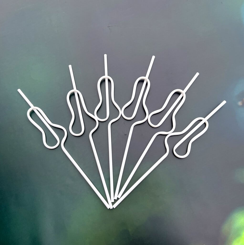 White Swirly Penis Straw 6 Pack