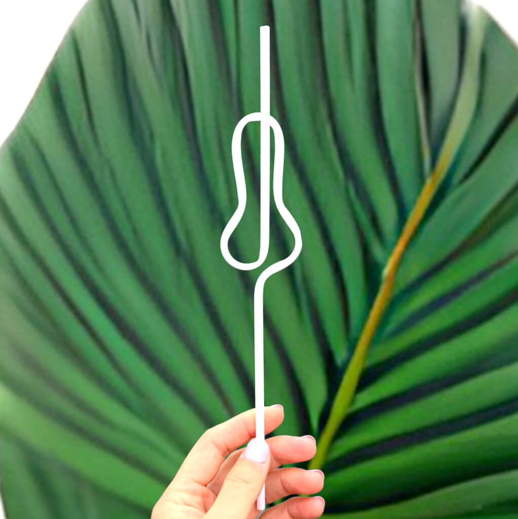 White Naugty Hen Party Swirly Penis & Rose Gold Bride Straws 7 Pack