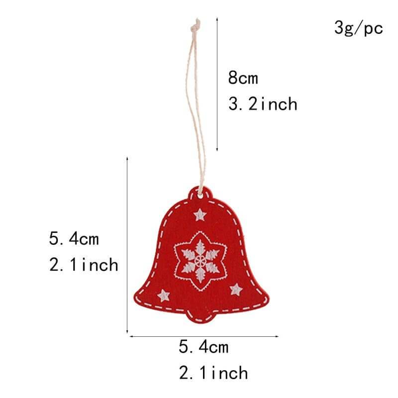 Online Party Supplies Red Wooden Bell Pendants Pack of 10 Christmas Hanging Ornaments