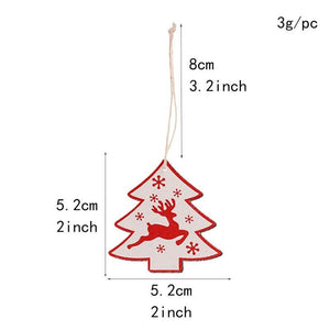 Online Party Supplies White Wooden Christmas Tree Hanging Decorations (Pack of 10)
