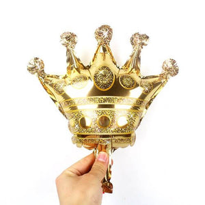 Mini Golden Crown Party Foil Balloon