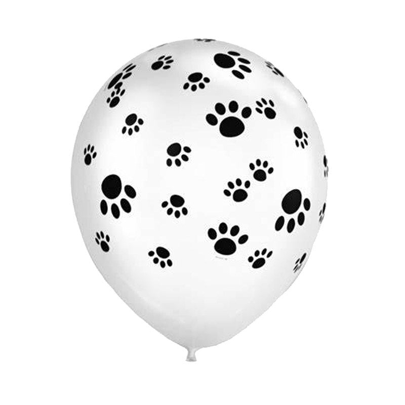 12" Safari Animal Paw Print Latex Balloon 10 Pack - Safari Animal, Jungle Animal, Dog, Cat, Zoo Themed Party Decorations