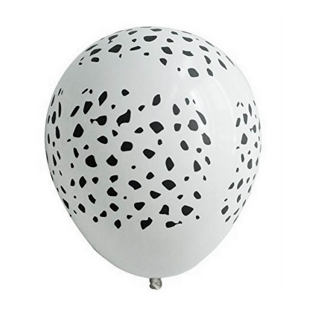 12" Safari Animal Cheetah Spots Print White Latex Balloon 10 Pack - Safari Animal, Jungle Animal, Zoo Themed Party Decorations