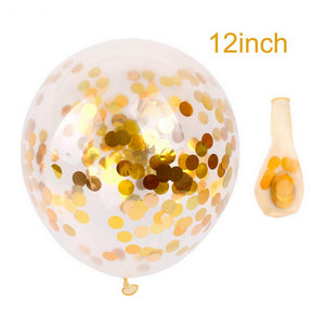 12" Online Party Supplies Gold Foil Confetti Latex Wedding Balloon Bouquet - 10 Pieces