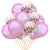 12" Hot Pink Team Bride Confetti Balloon Bouquet (15 Pack) - Rose Gold Confetti