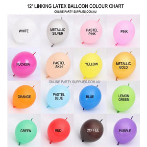 12 Inch 2.8g Thickened Helium Quality Linking Balloons - colour chart