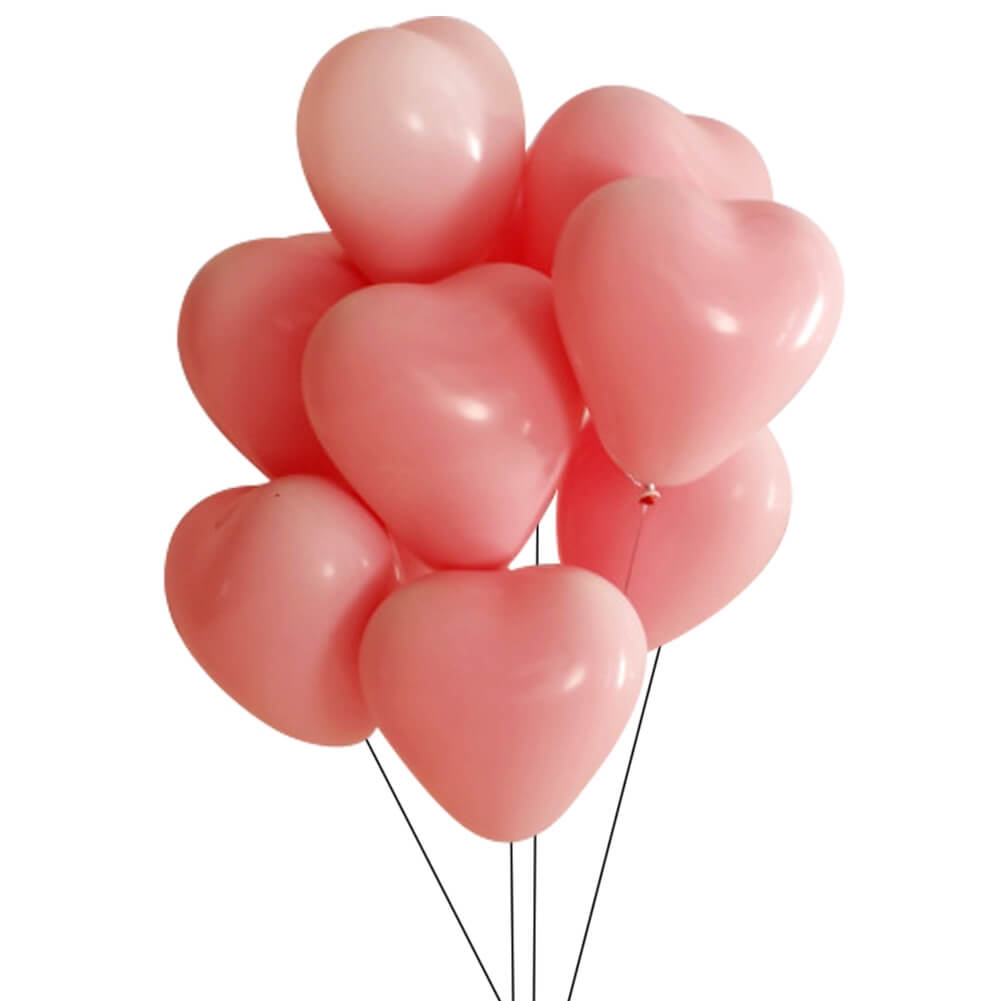12" Macaron Heart Latex Balloon Bouquet - Peach