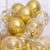 12'' Metallic Chrome Gold Confetti & Latex Balloon Bouquet - 10 Pack