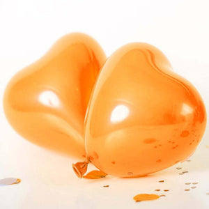 12 Inch Helium Quality Orange Heart Balloon Bouquet - Wedding Party Decorations